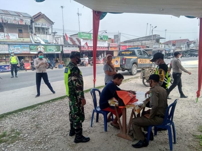 Anggota Danramil 09/Minas Kembali gelar gakplin protokol kesehatan