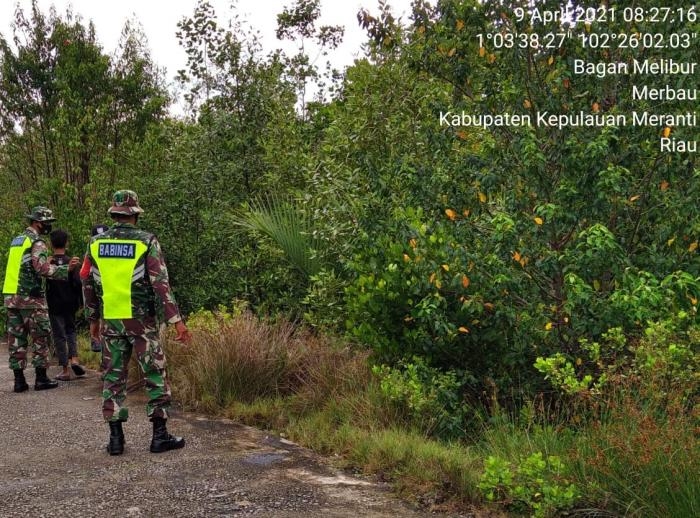 Awasi Kebakaran, Babinsa Desa Bagan Melibur Gelar Patroli