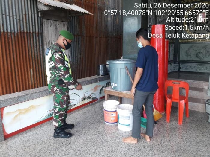 Anggota Danramil 08/Merbau kembali Gelar Gakplin protokol kesehatan