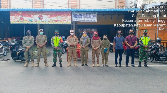 Personil 02 Tebingtinggi Beserta Tim Gabungan Lakukan Operasi Yustisi di Kota Selatpanjang