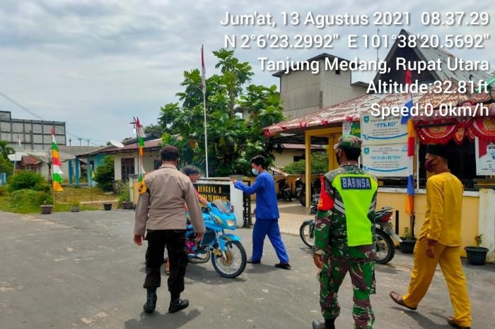 Personil Koramil 05 Rupat Kembali Lakukan Operasi Prokes di Desa Kadur
