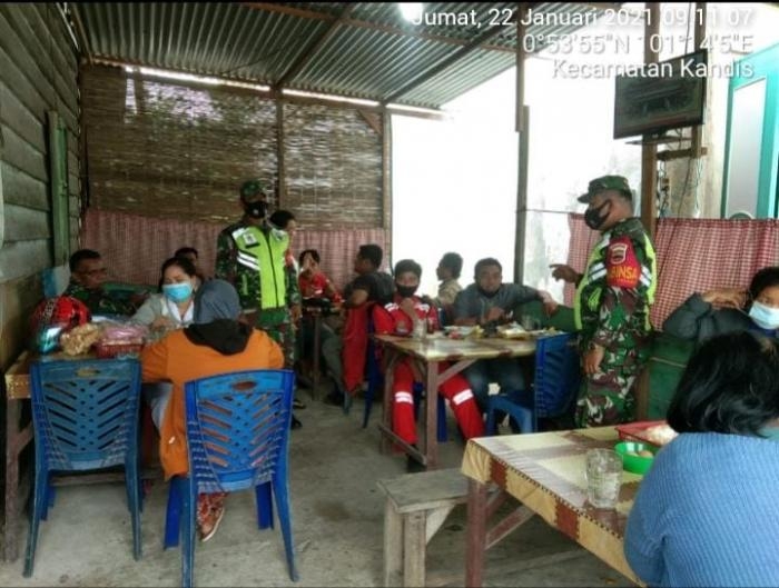 Personil Koramil 11/Pwk Kandis Mengelar Patroli Protokol Kesehatan