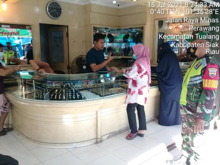 Antisipasi Covid 19, Personil Koramil 10 Perawang Gelar Patroli Prokes