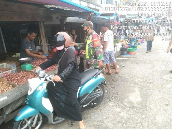 Anggota Danramil 02/Tebing Tinggi Kembali Mengelar Protokol Kesehatan