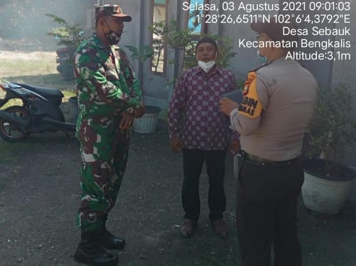 Serka Yanuswar Ingatkan Warga Desa Sebauk Ikuti Aturan Prokes