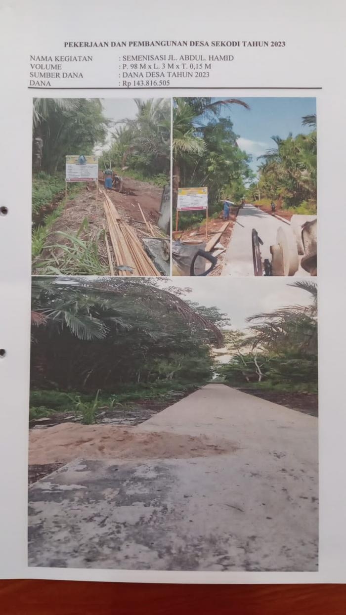 Wujudkan Keinginan Warga, Pemdes Sekodi Bangun Semenisasi Jl.Abdul Hamid 
