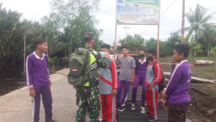 Anggota Danramil 08/Merbau kembali gelar Gakplin protokol kesehatan