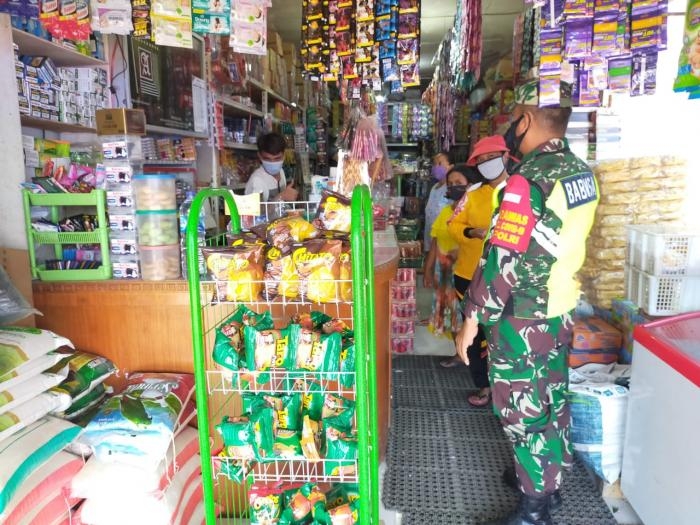 Anggota Danramil 09/Minas Kembali gelar gakplin protokol kesehatan