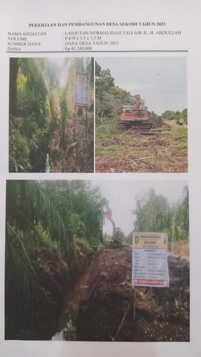 Hadapi Musim Kemarau Panjang, Pemdes Sekodi Bangun Normalisasi Tali Air 