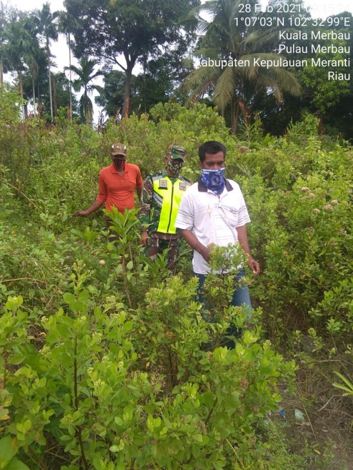 Cegah Karlahut, Personil Koramil 08 Merbau Gelar Patroli Wilayah
