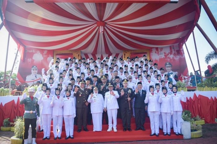 Pemkab Bengkalis Gelar Upacara HUT RI ke - 77 di Lapangan Tugu 