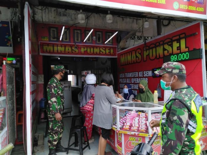 Cegah Penyebaran Covid 19, Anggota Koramil 09 Minas Kembali Menggelar Operasi Prokes