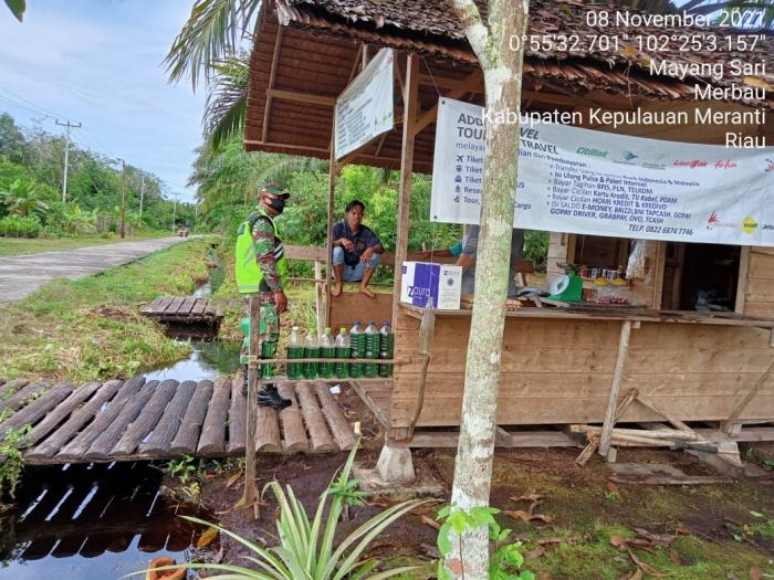 Cegah Pandemi, Serda Nasril Efendi Tanjung Giat Lakukan Operasi Prokes
