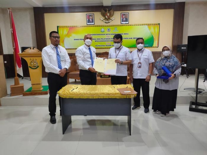 DPMPSP Bengkalis dan BPJS Kesehatan Teken MoU dengan Kejari Bengkalis 