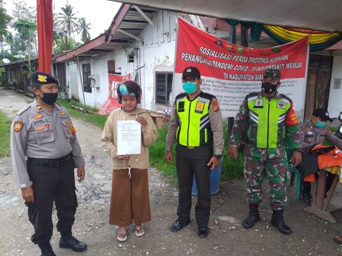 Anggota Danramil 09/Minas Kembali gelar gakplin protokol kesehatan