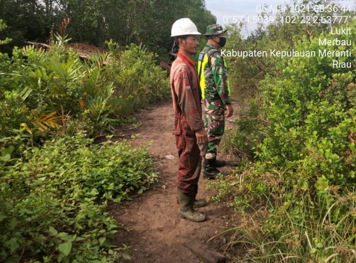 Cegah Kebakaran, Koramil 08 Merbau Gelar Patroli Karlahut