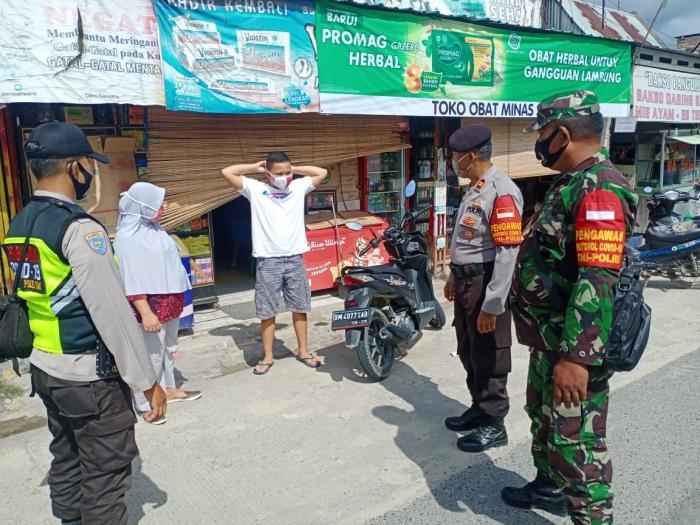 Babinsa Kelurahan Minas Jaya, Gelar Sosialisasi Prokes