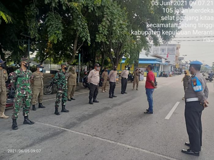 Cegah Covid 19, Personil Koramil 02 Tebing Tinggi Gelar Operasi Yustisi