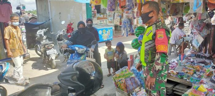 Putus Mata Rantai Covid, Babinsa Lurah Minas Jaya Gelar Sosialisasi Protokol Prokes