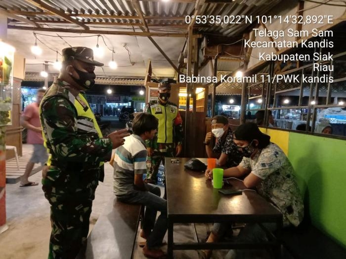 Putus Covid 19, Serda Brosur Siregar Giat Lakukan Patroli Prokes di Posko PPKM