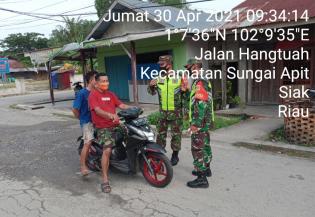 Putus Mata Rantai Covid 19, Babinsa Koramil 06 Sungai Apit Gelar Patroli Prokes