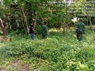 Antisipasi Titik Api, Babinsa Desa Teluk Pambang Pratu T Silaban Kembali Gelar Patroli Karlahut