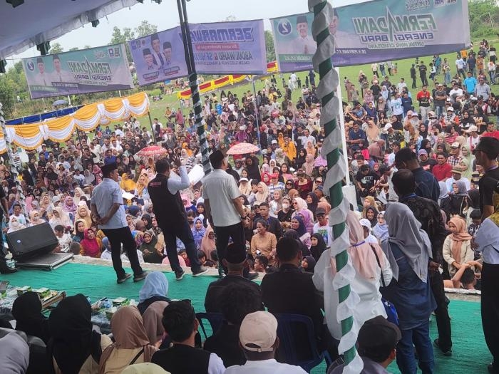 Ribuan Warga INHIL Antusias Hadiri Kampanye Cagubri Abdul Wahid dan Cabup Ferry -Dani