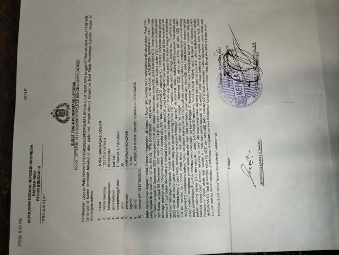 Tak Terima Uang Dipotong Pengurus, Pelatih Atlet Muaythai Bengkalis Lapor Polisi 