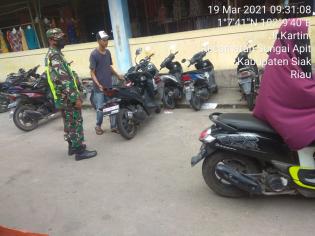 Cegah Penyebaran Covid 19 Di Pasar Sungai Apit, Ini Kata Serda Edi Warman