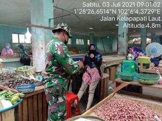 Antisipasi Penularan Virus, Anggota Koramil 01 Bengkalis Perkuat Disiplin Prokes
