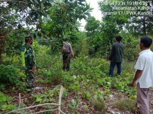 Pantau Karlahut, Anggota Koramil 11 Kandis Serma Adi Eko S Giat Lakukan Patroli