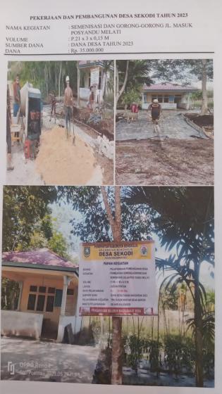 Pemerintah Desa Sekodi, Gesa Pembangunan Semenisasi Dan Parit Beton