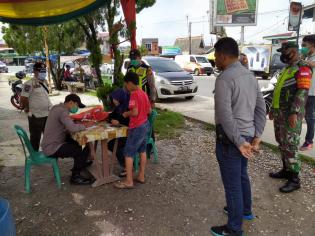 Putus Covid 19, Anggota Koramil 9 Minas Gelar Operasi Prokes