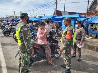 Antisipasi Covid 19, Anggota Koramil 10 Perawang Kembali Gelar Patroli Prokes
