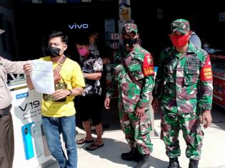 Anggota Danramil 09/Minas kembali terapkan Gakplin protokol kesehatan