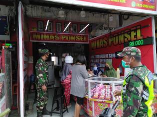 Cegah Penyebaran Covid 19, Anggota Koramil 09 Minas Kembali Menggelar Operasi Prokes
