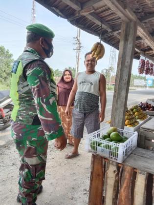 Antisipasi Penyebaran Covid 19, Anggota Koramil 12 Sabak Auh Giat Lakukan Operasi