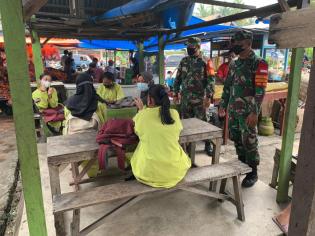 Antisipasi Virus, Kopda Andis Eko Gelar Operasi Yustisi di Pasar Tradisional