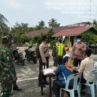 Cegah Covid 19, Personil Koramil 01 Bengkalis Gelar Operasi Prokes