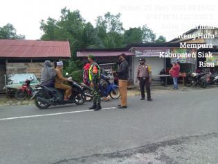 Cegah Penularan Virus, Anggota Koramil 03 Siak Gelar Pendisiplinan Protokol Kesehatan