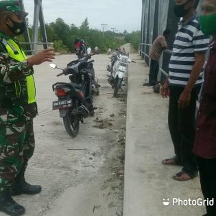 Babinsa Koramil 08/Merbau kembali gelar sosialisasi Gakplin protokol covid - 19.